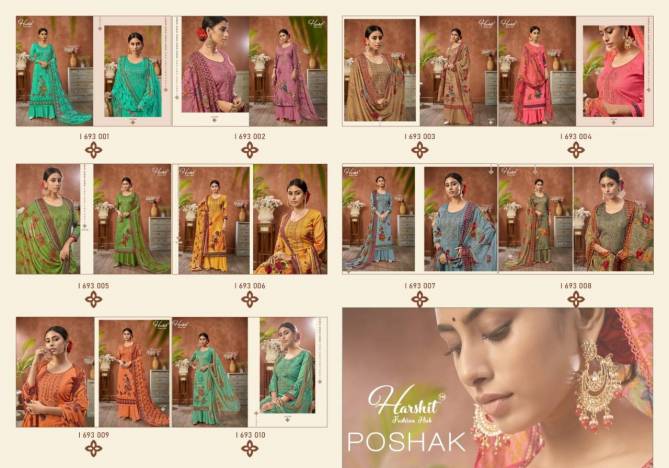 Harshit Poshak Latest Fancy Designer Casual Wear Regular Pure Jam Designers Dress Material Collection
